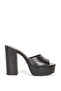 Women's Platform Heel Slipper Genuine Leather PL 319269 Black