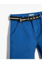 Chino Shorts with Belt Detail and Pockets Cotton - 3