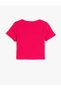 Crop T-Shirt Short Sleeve Printed Crew Neck Ribbed - 2