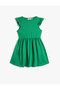 Dress Above Knee Sleeveless Ruffles Round Neck