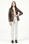 Yb2139 Real Leather Women's Coat Camel Antique - 2