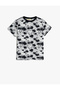 Palm Printed Crew Neck Short Sleeve Cotton T-Shirt