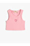 Crop Top with Window Detail Sleeveless Cotton Ribbed