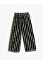 Wide Leg Pants Floral Embroidered Elastic Waist - 4