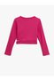 Basic Crop Sweatshirt with Window Detail - 2