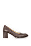 Women's Square Blunt Toe Classic Heeled Shoes Br 44273 Brown