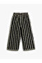 Wide Leg Pants Floral Embroidered Elastic Waist - 5