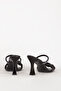Women's Embellished Embellished Dress Slippers, Genuine Leather, Zy 7716 Black - 3