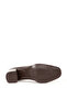 Women's Square Blunt Toe Classic Heeled Shoes Br 44273 Brown - 4