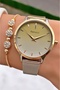 Ferruci Brand Yellow Silver Color Steel Cord Women's Wristwatch - Bracelet - 5