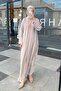 Beige Organza Set Abaya