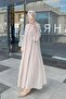 Stone-Embellished Abaya Beige - 6