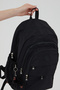 Unisex Crinkle Fabric Water Repellent Large Size Multi-Compartment Black Travel Backpack High School Junior High School Universite