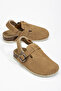 Sabo Real Suede Leather Cork Sole Kids Sandals Mink - 2