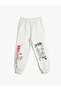 Japanese Printed Cotton Jogger Sweatpants - with Pockets and Elastic Waist - 3