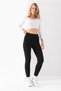 Women's High Waist Corseted Shaping / Sculpting Interlock Steel Knitted Tights – No Show Inside – Black - 4