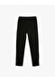 Basic Leggings with Slit Detail and Elastic Waist