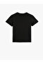 T-Shirt Slogan Printed Short Sleeve Crew Neck Cotton - 2