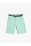 Basic Chino Shorts with Belt Detail Pocket Cotton