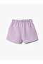 Shorts with Elastic Waist and Slogan Print Detail - 2