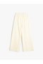 Linen Trousers Double Breasted Closure Waist Belted Elastic Waist - 2