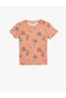 T-Shirt Summer Themed Short Sleeve Crew Neck Textured Cotton