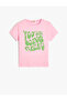 Cotton Short Sleeve T-Shirt - Crew Neck, Slogan Printed