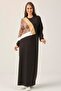 Black Leopard Detailed Maxi Dress Dm400
