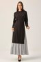 Women's Black Buckle Detailed Maxi Dress Dm91006
