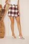 Women's Red Plaid Mini Skirt with Buckle Detail Dm2029 - 7