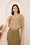 Women's Khaki Pocket Detailed Midi Skirt Dm2031 - 6
