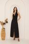 Women's Black Slit-Front Knot Detailed Maxi Dress Dm1033 - 7