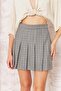 Navy Blue Plaid Pleated Women's Skirt - Dm2034 - 4