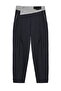 Waist Detailed Stitched Trousers Navy Blue - 2