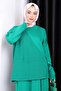 Green One Shoulder Sweater Knitwear Dress - 3