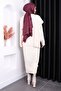 Cream One Shoulder Sweater Knitwear Dress - 4