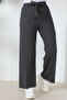 Smoked High Waist Loose Leg Pants - 3