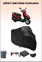 Black Haojue Hj 125t-10 Compatible Motorcycle Tarpaulin, Engine Cover