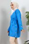 Blue Buttoned Knitted Cardigan - 4