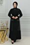 Black Chain Detailed Jacketed Double Abaya Suit