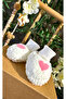 Newborn Plush Baby Booties Winter Seasonal Pink Heart - 2