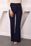 Navy Blue High Waist Turf Spanish Trousers - 3