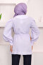 Lilac Poplin Shirt with Stone Detail - 5