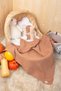 Brown, Ecru, Beige Colored 100% Cotton 3-Piece Multi-Purpose Muslin Cloth, Cover, Blanket Set - 75x75 Cm - 4