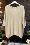 V-Neck Thessaloniki Knit Mercerized Loose Oversize Blouse - 2