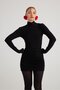 Turtleneck Gathered Mini Tami Dress Black - 4