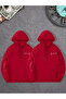 2-Piece Small Heart and Arrow Printed Couple Special Unisex Oversize Hooded Sweatshirt