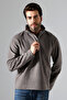 Men's Standard Fit Zip-Up Stand Collar Cold-Proof Fleece Comfortable Fit No Pilling 21855 Smoked - 2