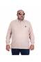 Men's Large Size Polo Collar Sweatshirt Moc Grande 24410 Beige