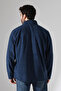 Men's Standard Fit Zippered Stand Collar Cold-Proof Fleece Comfortable Cut Non-Pilling 21855 Navy Blue - 4